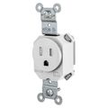Hubbell Wiring Device-Kellems Straight Blade Devices, Receptacles, Tamper Resistant, Single, SNAPConnect, 15A 125V, 2-Pole 3-Wire Grounding, 5-15R, White. SNAP5261WTR